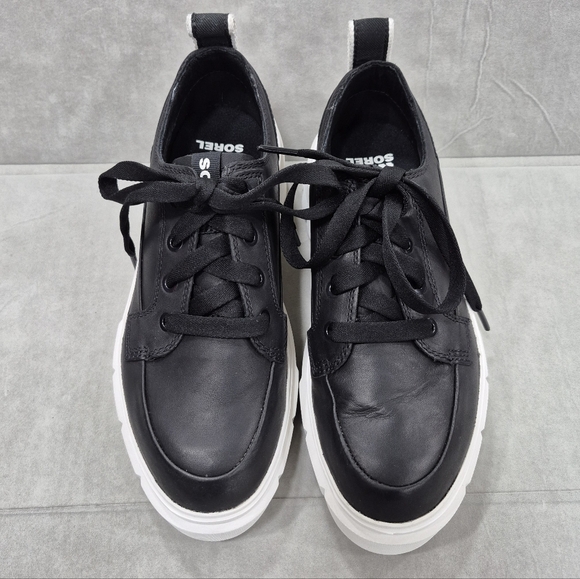 Sorel Caribou X waterproof platform sneaker shoes women's 7.5 black leather - Picture 3 of 13